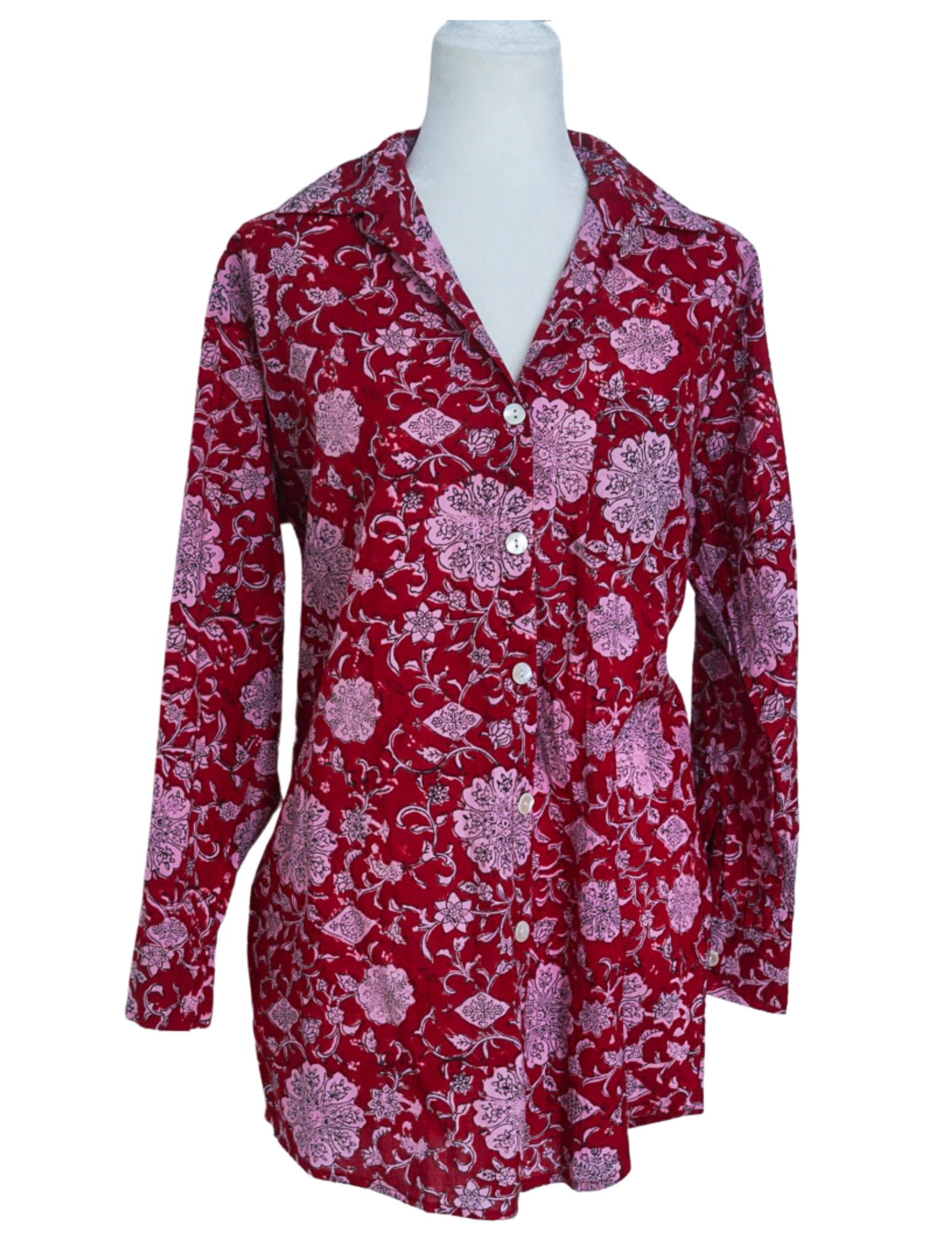 Cabana Shirt Dress-Tropique Rouge