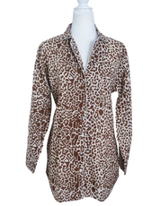 The Palmetto Shirt Dress-Café Au Lait Leopard