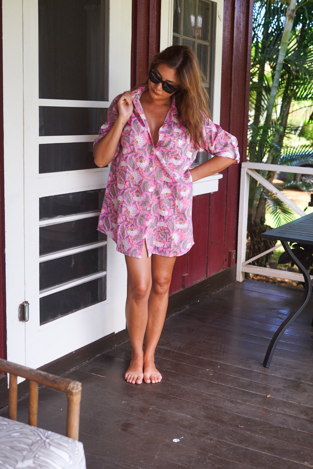 Cabana Shirt Dress-Sorbet Grove