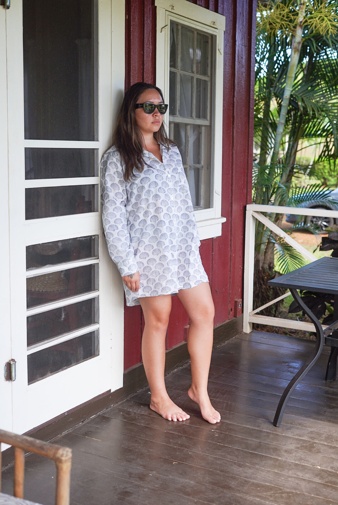 Cabana Shirt Dress-Nautilus Ink