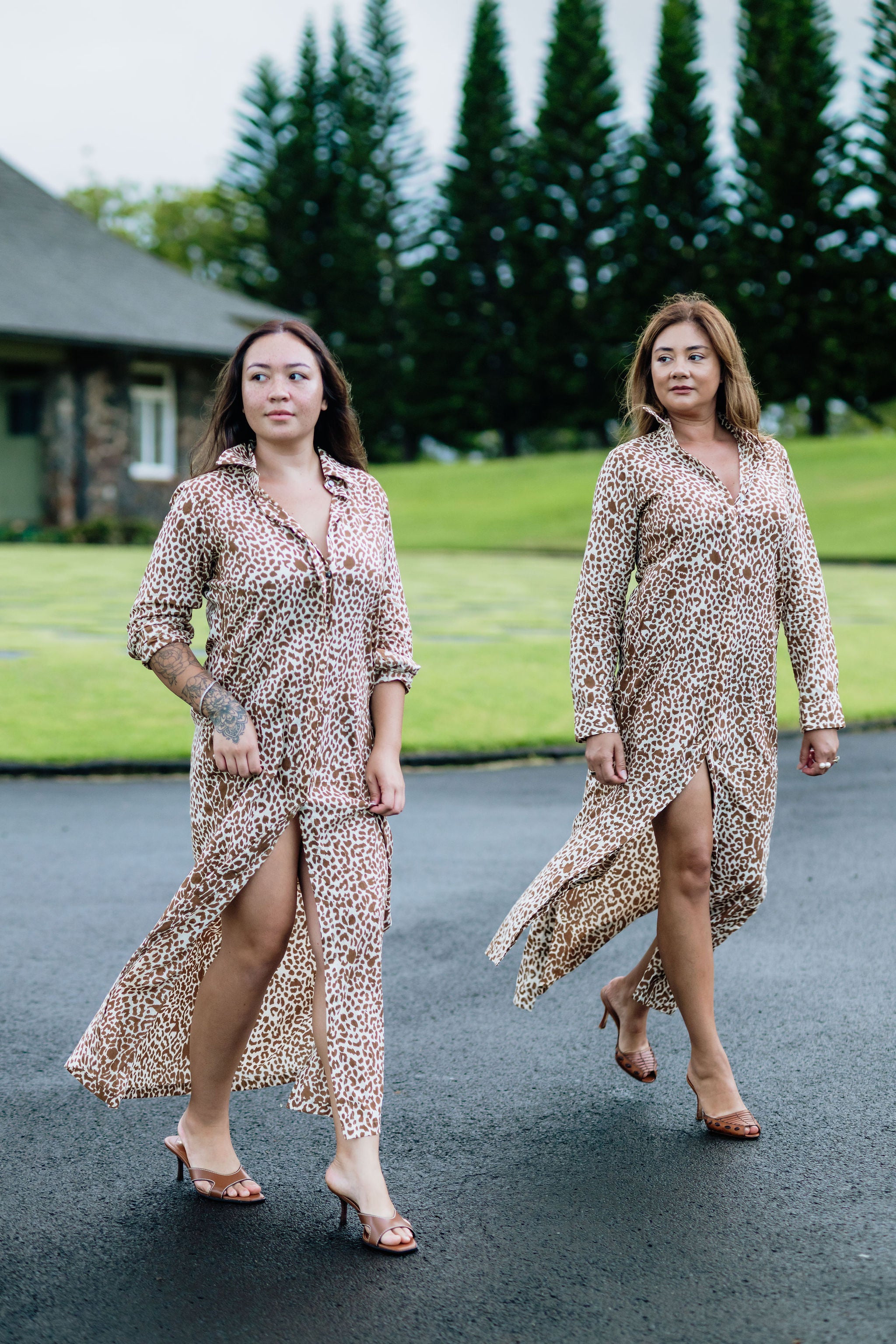 Saltveil Shirt Dress-Café Au Lait Leopard