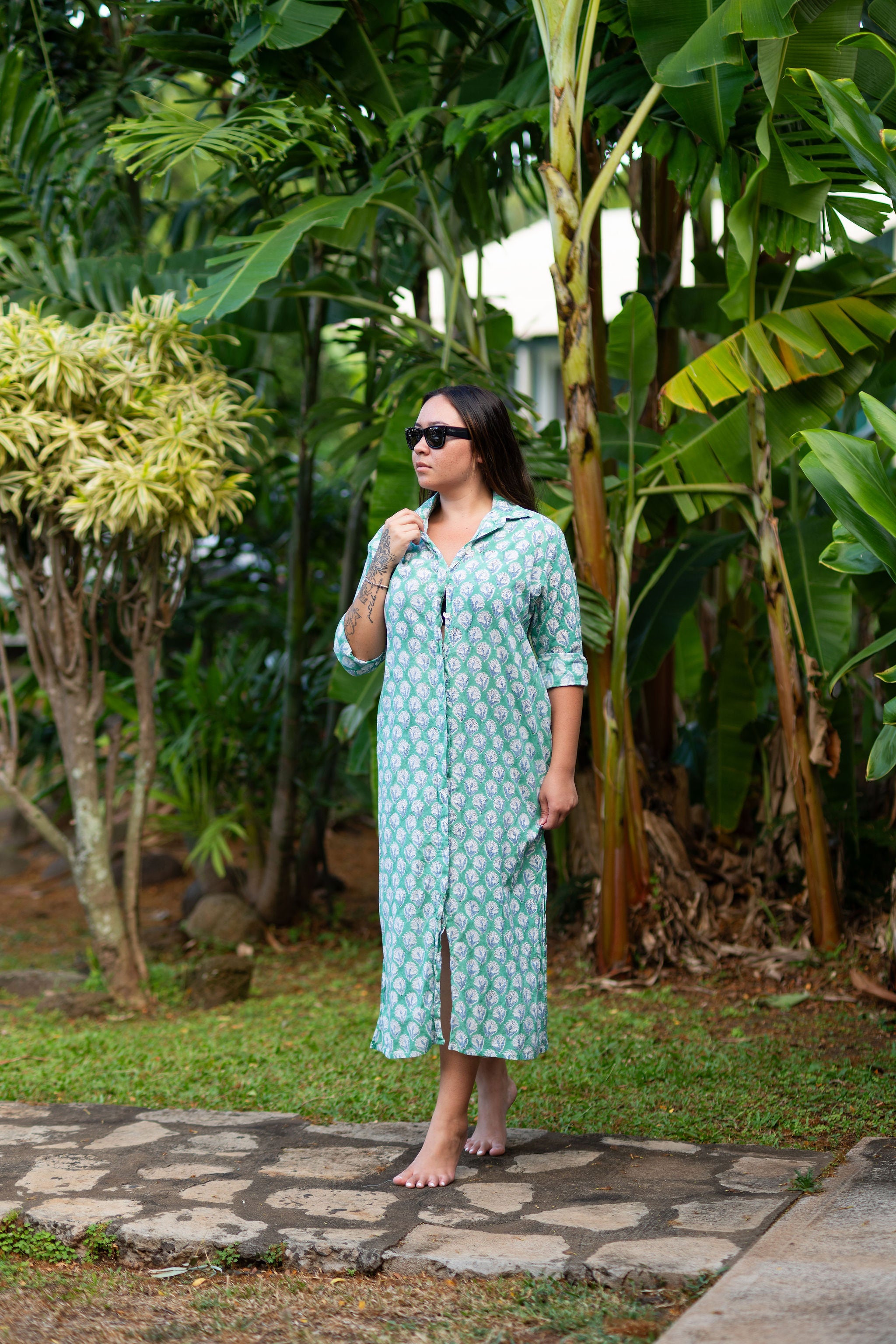 Veranda Shirt Dress-Garden Press