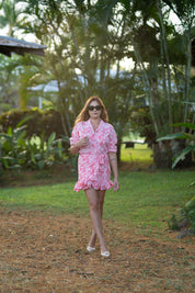 La Plage Mini Wrap Skirt-Coquina Toile