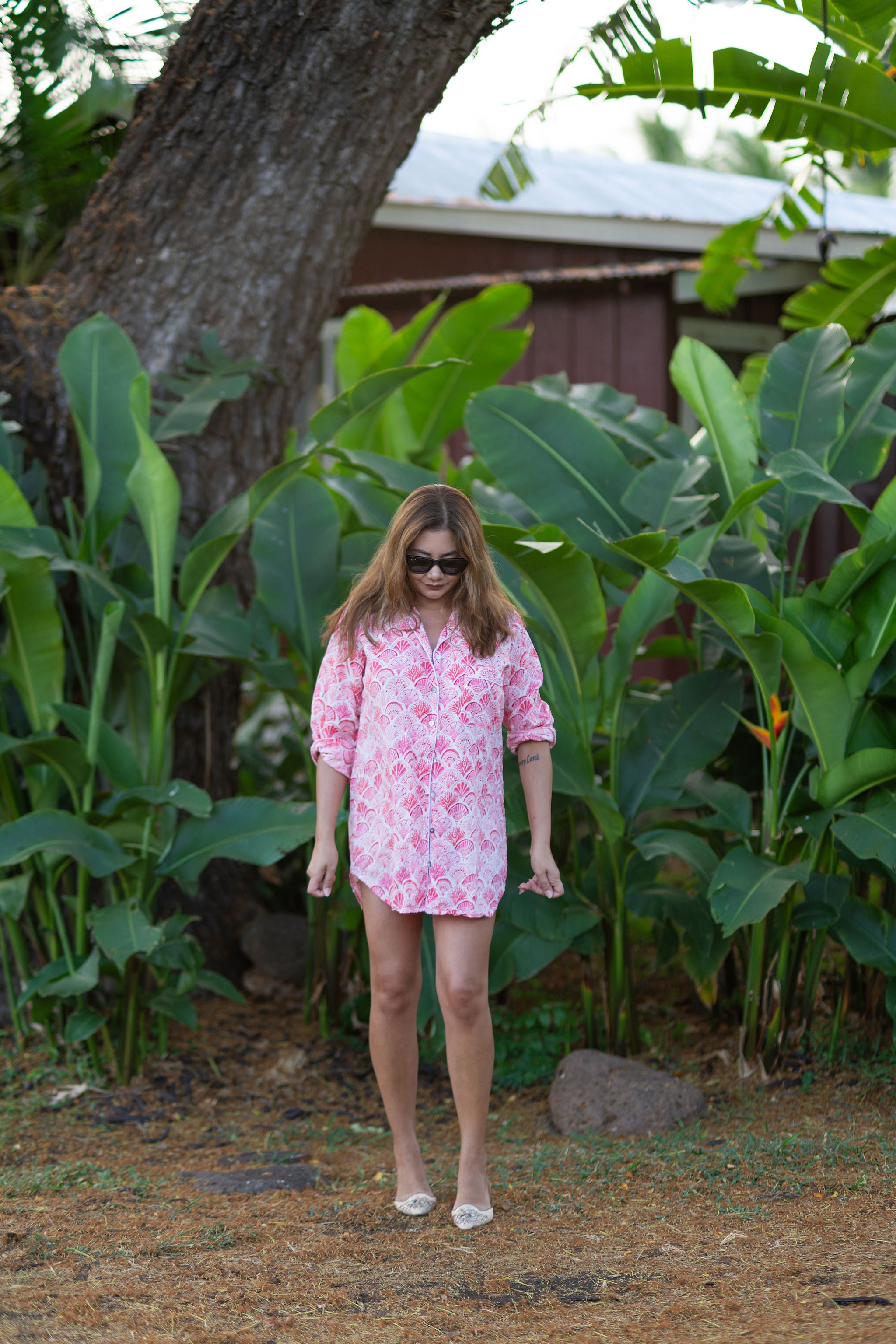 The Palmetto Shirt Dress-Coquina Toile