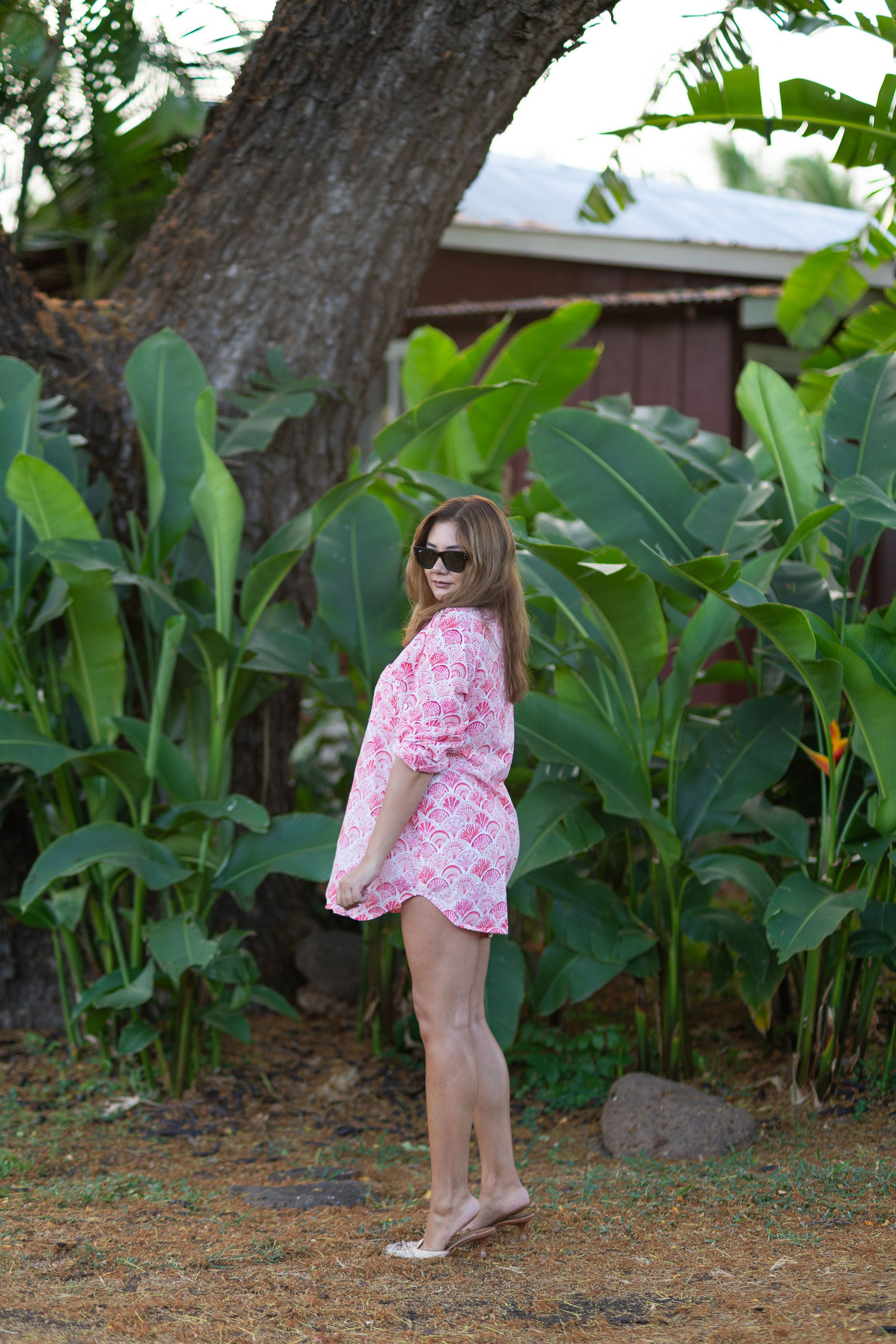 The Palmetto Shirt Dress-Coquina Toile