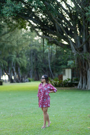 Cabana Shirt Dress-Tropique Rouge