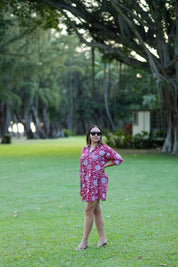 Cabana Shirt Dress-Tropique Rouge