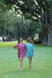 Cabana Shirt Dress-Lagoon Fleur