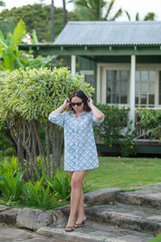 Cabana Shirt Dress-Whisper Check